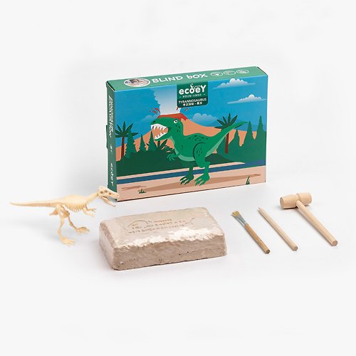 炭草花 ecoey恐龍考古挖掘玩具-標准版拼裝模型化石手工創意兒童DIY禮物