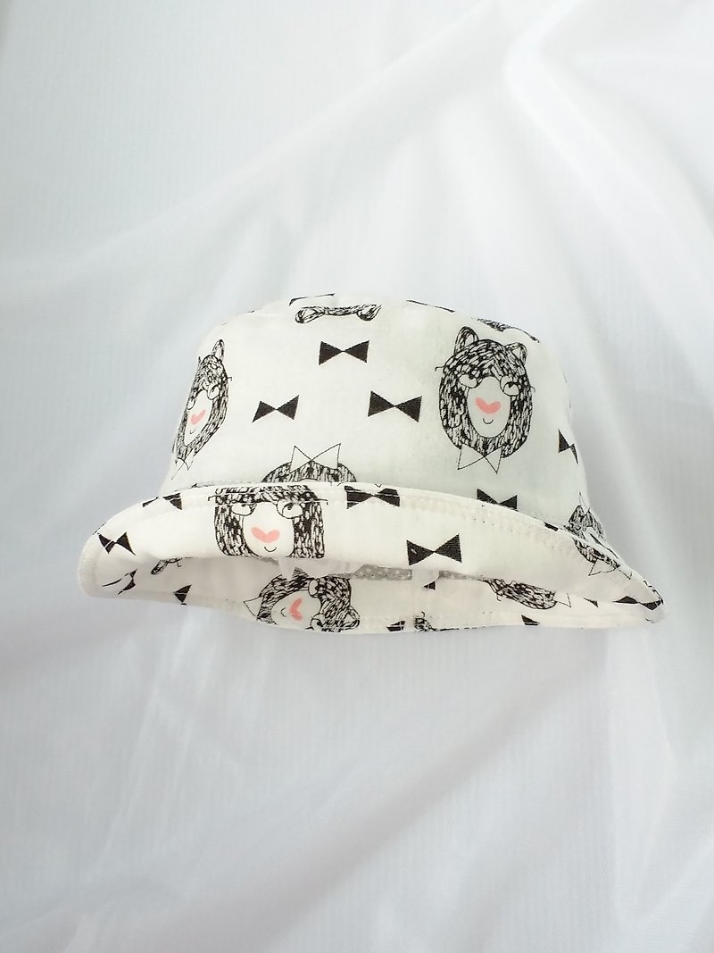 Playful bear double yarn infant visor - Bibs - Cotton & Hemp White