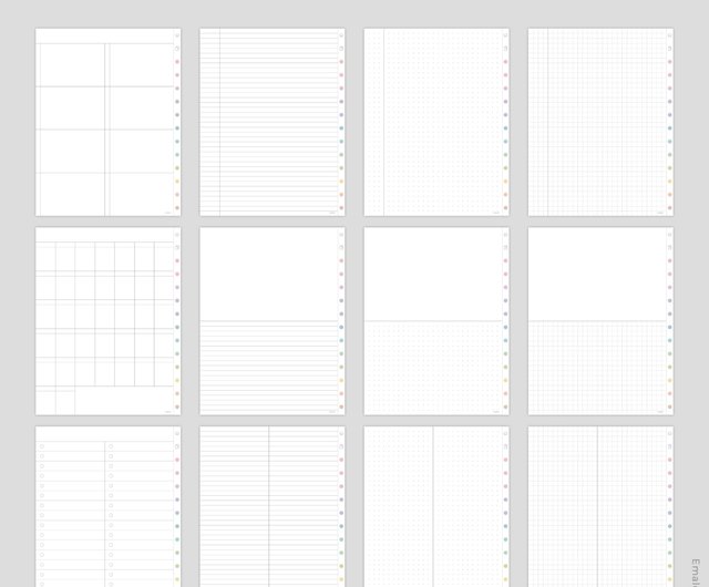 Digital Note Taking Template Goodnotes Paper Template 12 Digital Notes  Pages, Digital Notebook for iPad Pastel Cornell GRID 