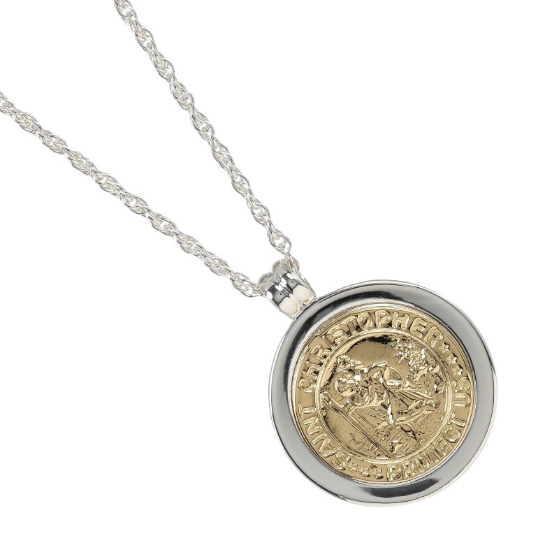 【日本直送】蒂芙尼 項鍊 聖克裡斯多福 銀 925 K18 黃K金 約 14.5g TIFFANY&Co.【二手】A級 - 項鍊 - 銀 銀色