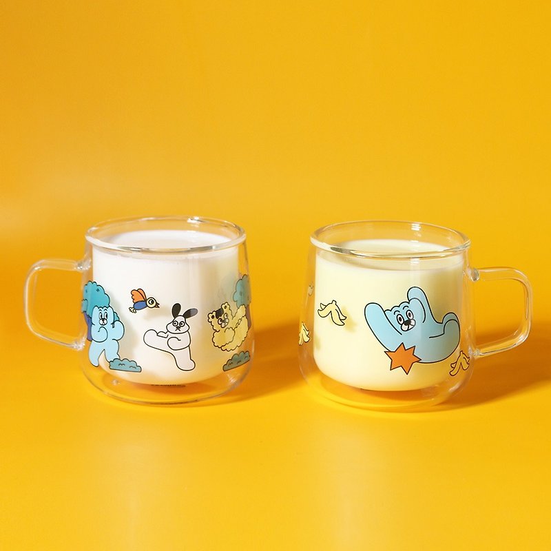 GOODGLAS×Dumpling Cat FAMILY - pair of cups - Cups - Glass 