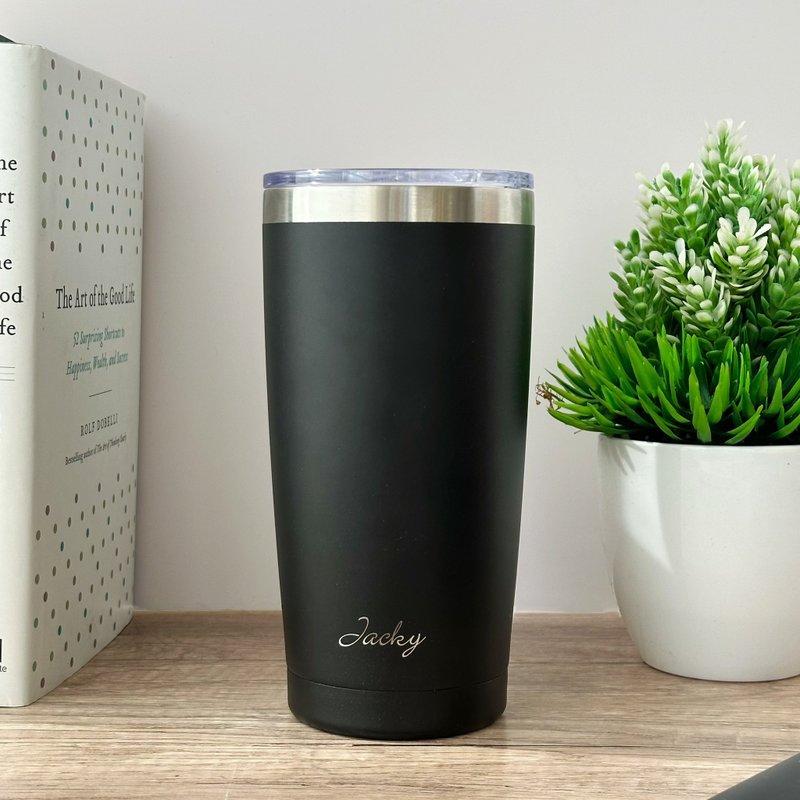 Personalized Stainless Steel Leakproof Tumbler - Beverage Holders & Bags - Other Materials Black