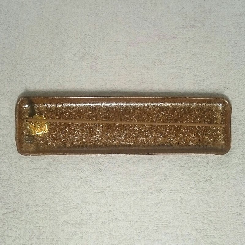 金糸釉 臥香皿 ギフトセット - アロマ・線香 - 陶器 ゴールド