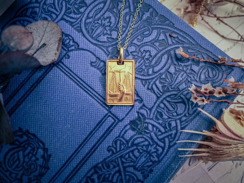 天秤座 法國古董包金吊飾 星座－歐洲古董首飾 Vintage Jewelry - 項鍊 - 其他金屬 金色