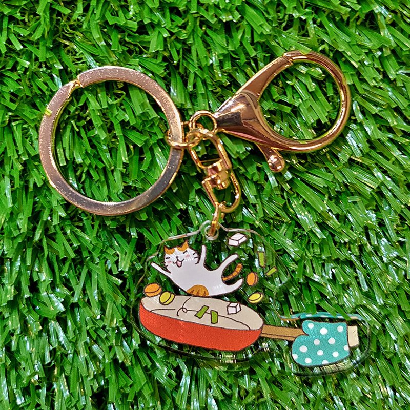 3 Cat Shop Exclusive Keychain-Cooking Cat (Illustrator: Miss Cat) (Longest Side: 5cm) - Keychains - Acrylic 