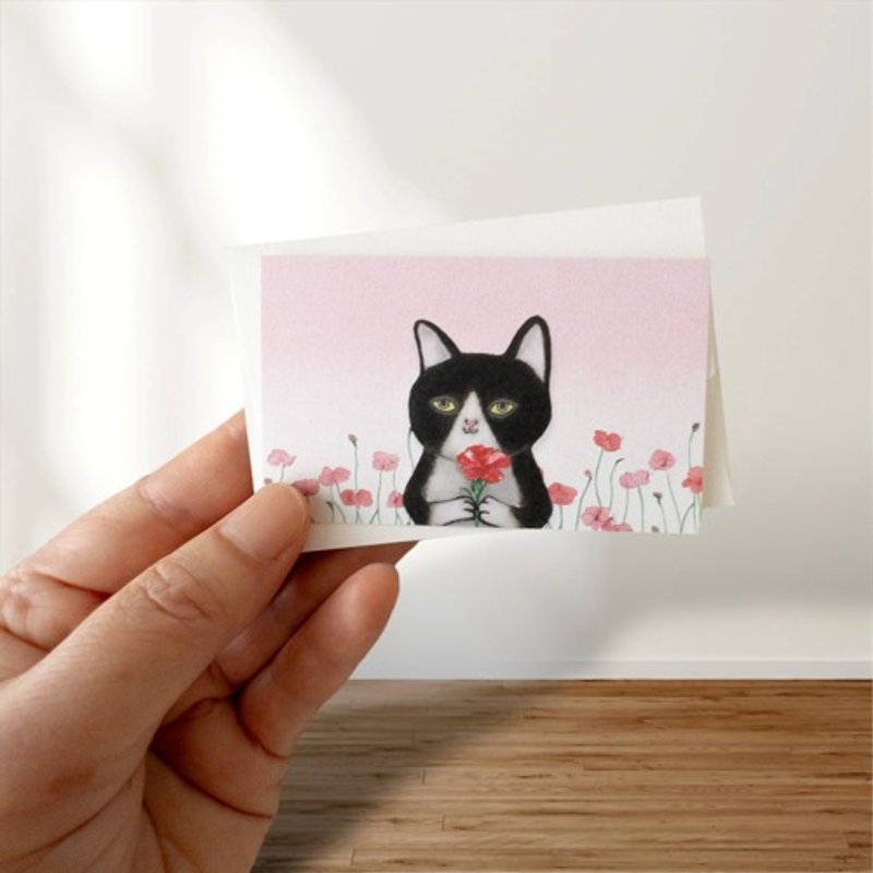 [Mother's Day Gift] Message card and envelope set (Thank you cat) - การ์ด/โปสการ์ด - กระดาษ 
