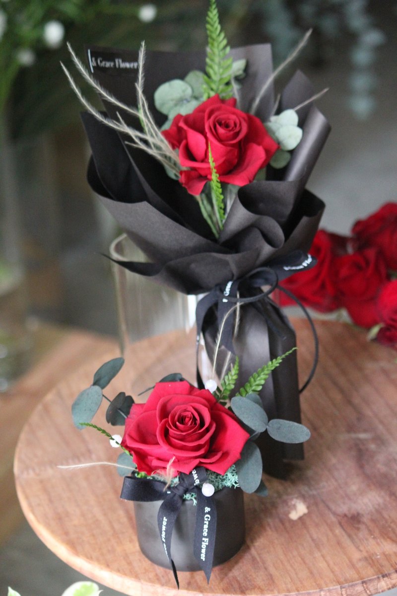 [A bouquet of red roses that belongs only to you] Birthday bouquet/congratulation bouquet/everlasting flower - Dried Flowers & Bouquets - Plants & Flowers Red