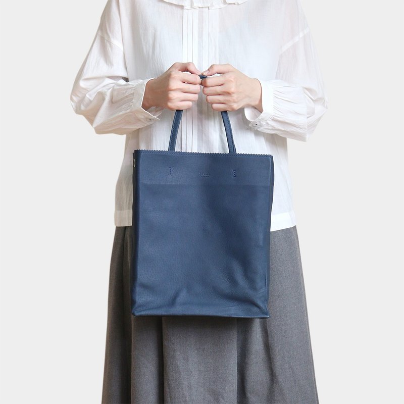 paper tote bag (s) : navy (3 ways bag) - 手提包/手提袋 - 真皮 藍色
