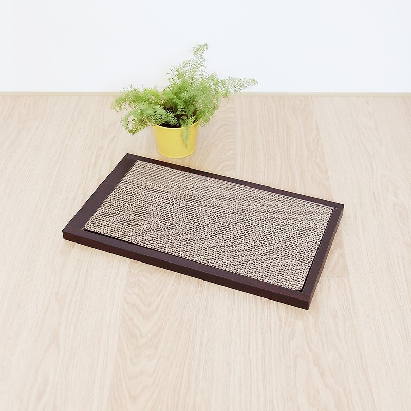 [Ange Home] Grab and Grab Sand Pad - Including Sand Box (Walnut) - Cat Litter & Cat Litter Mats - Paper Brown