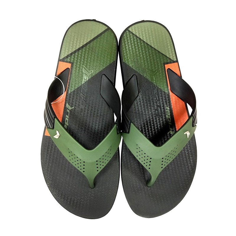Rider Wide Shoelace Flip Flops Men Black Green RI1130923870 - Sandals - Eco-Friendly Materials Green