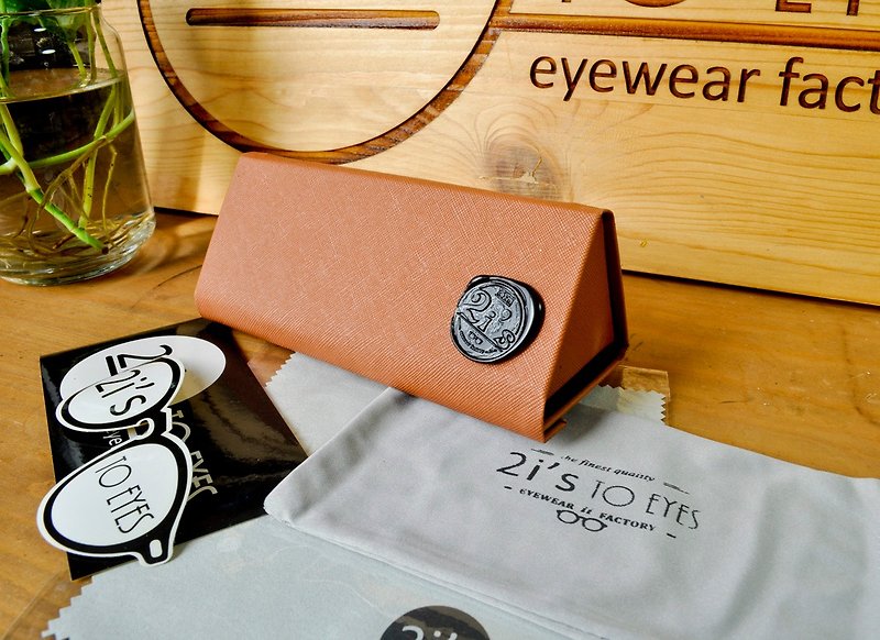 2is BX04C2 Glasses Box│Portable Triangular Box│Brown Color - Eyeglass Cases & Cleaning Cloths - Other Materials Brown
