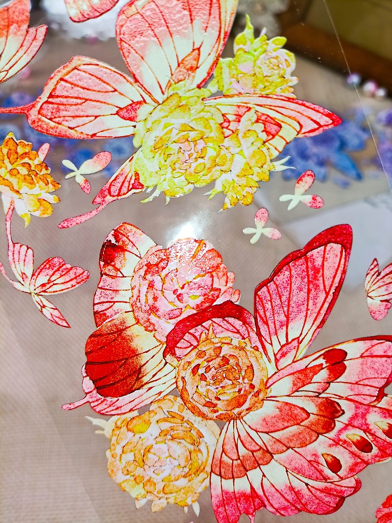 9K1030蝶愛飛飛Butterfly love fly / 裝飾膠帶 - 紙膠帶 - 塑膠 多色