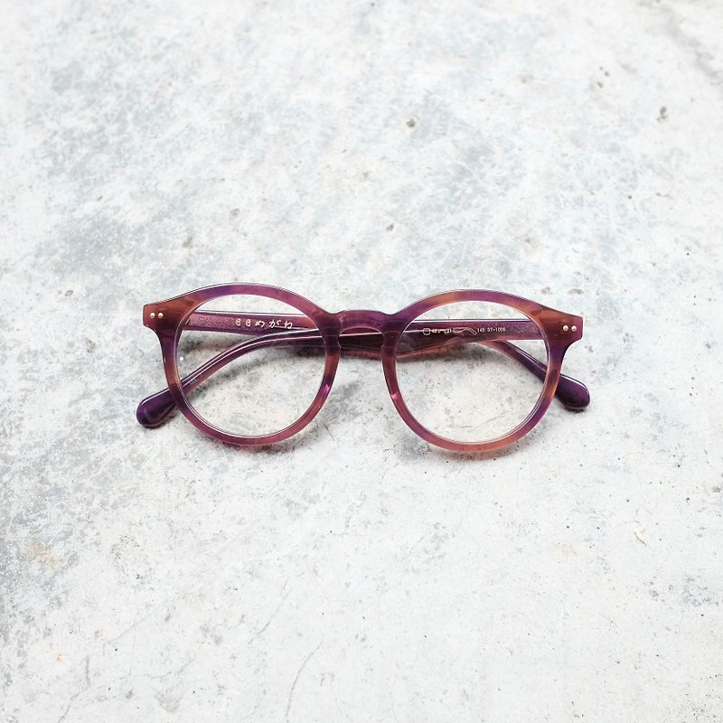[目的のプログラム事務所]韓国のレトロなフレーム透明紫色限定版の眼鏡フレーム - 眼鏡・フレーム - その他の素材 パープル