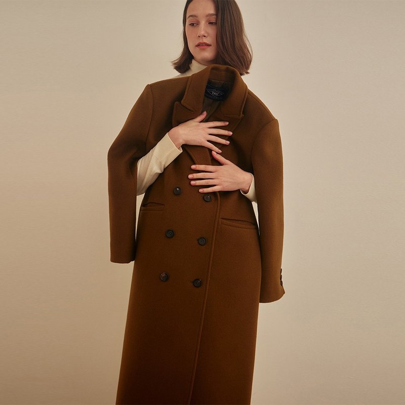 Signature Tailored Wool cashmere Coat - Brown - Women's Blazers & Trench Coats - Other Materials Brown