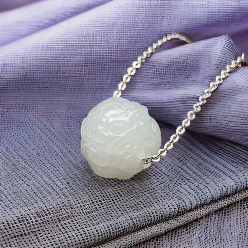 瓔珞珠寶盒 E.L.Jewelry Box 【萬事亨通】冰糯種路路通翡翠雕花吊飾 | 天然緬甸玉翡翠A貨