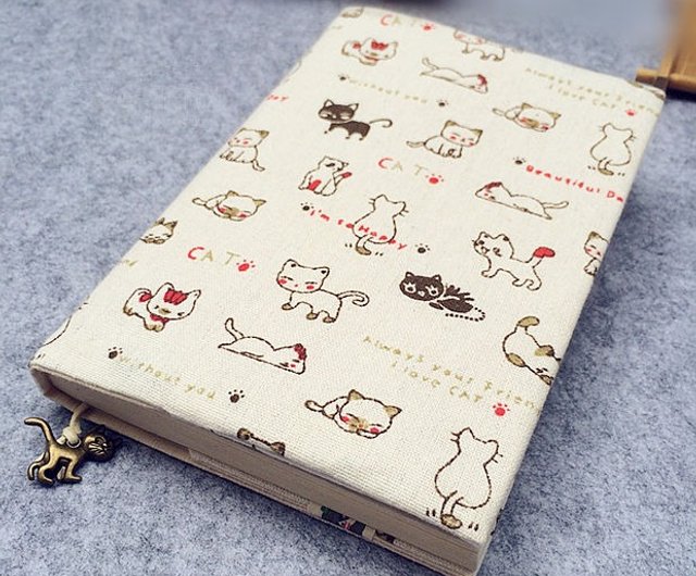 カスタマイズされたレタリングと刺繍のキャラクターかわいい子猫の布の本布の本の表紙ノートブック旅行ノートa6a5カレンダーバレンタインデーの誕生日プレゼント卒業ギフト ショップ Diy545 ノート 手帳 Pinkoi