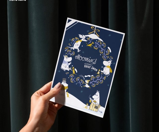 ムーミン 冬のイラストポストカード - ブルー 231006 - ショップ