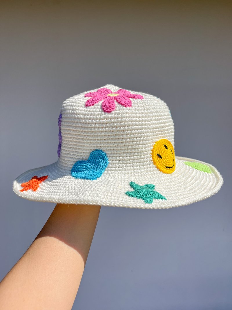 Sun Hat, Combo Holiday Bucket Hat, Handmade Crochet, Sun Hat, Wide Brim - 帽子 - 其他材質 多色