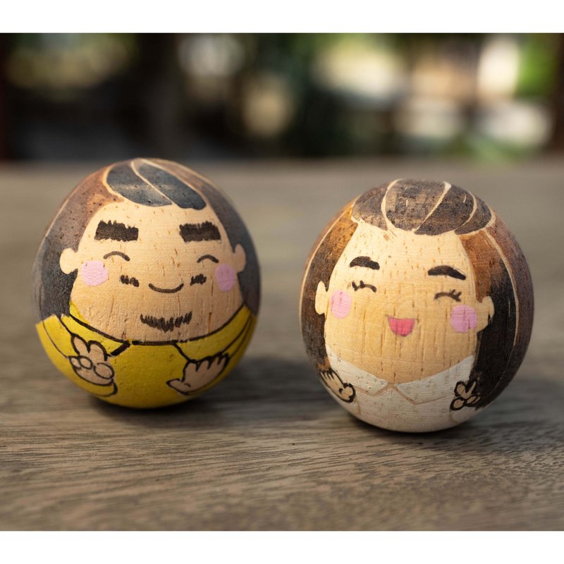 Customized rocking wooden dolls. Hand painting rocking dolls. - 公仔/玩偶 - 木頭 多色