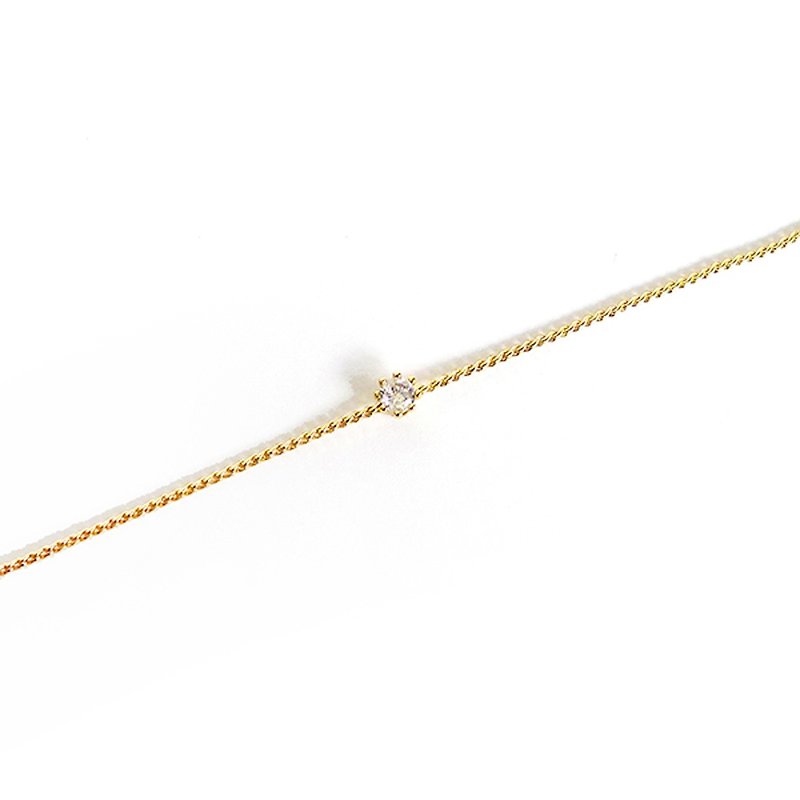 Fortune x Stone 18k gold customized [Sparkling tenderness. Guardian] Bracelet - สร้อยข้อมือ - เครื่องเพชรพลอย ขาว