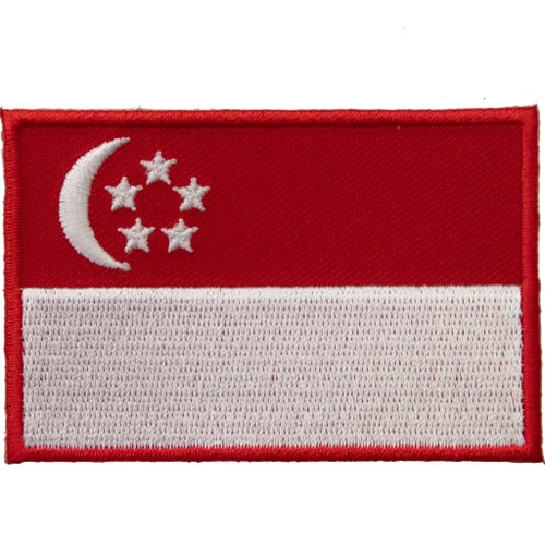 A-ONE SINGAPORE 新加坡 國旗 刺繡國旗燙布貼 補丁貼 刺繡章 (含背膠