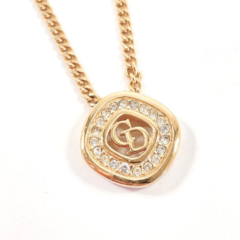 【日本直送 中古美品】クリスチャンディオール Christian Dior ネックレス CDロゴ メタル/ラインストーン ゴールド - 項鍊 - 貴金屬 金色