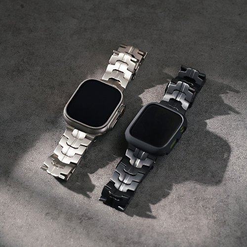 W.WEAR 時間穿搭 Apple watch - 輕薄鎧甲款鈦金屬 蘋果專用錶帶