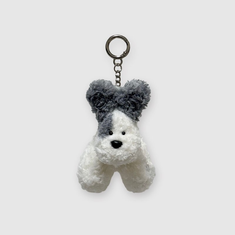 Dog-gray mix keyring - 鑰匙圈/鑰匙包 - 壓克力 灰色
