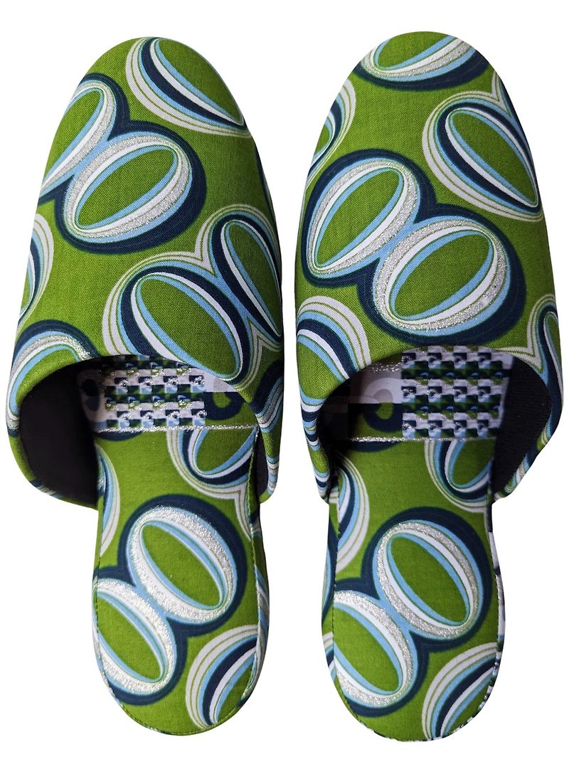 [BATIK] Slippers MD-242 / L (25.5-27cm) - Indoor Slippers - Cotton & Hemp Green