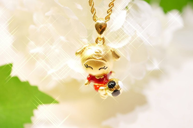 Sports girl-pendant - Necklaces - 24K Gold Gold