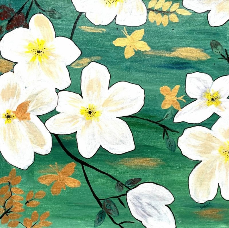 Flower Painting, Orignal Painting, Hanging Pictures, Wall Decor - 壁貼/牆壁裝飾 - 壓克力 多色