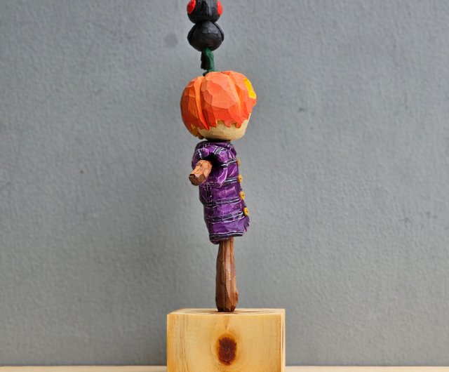 カラス友の人形（木彫り） - ショップ carvingforyou 人形・フィギュア