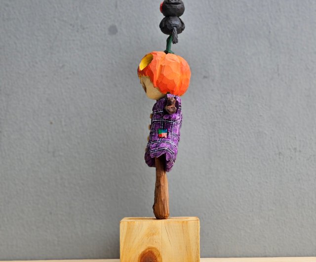 カラス友の人形（木彫り） - ショップ carvingforyou 人形・フィギュア