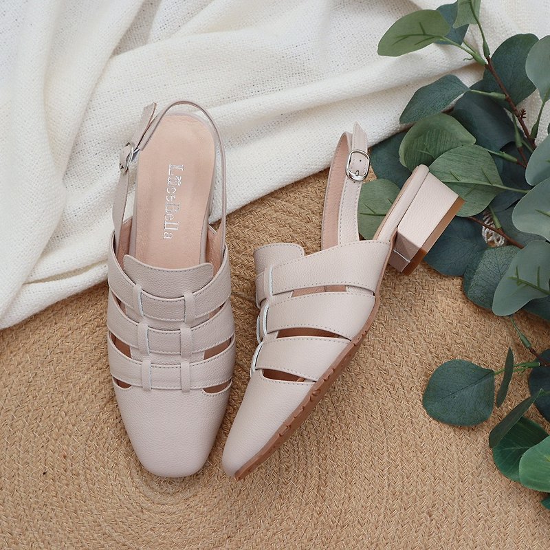 【summer whisper】Leather Sandals - White - รองเท้ารัดส้น - หนังแท้ ขาว