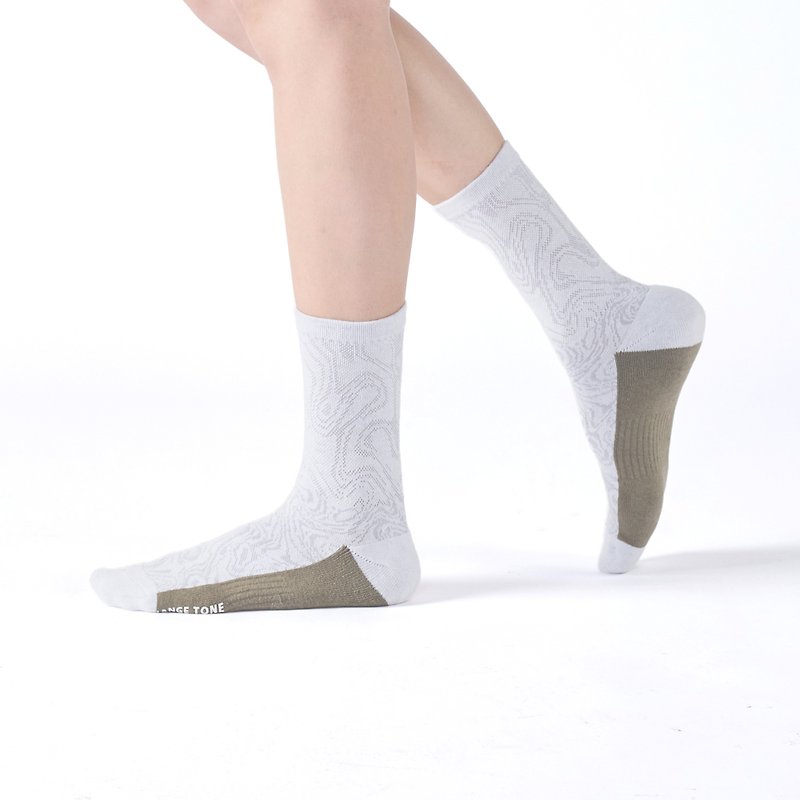 Pioneer Antibacterial Sports Mid Socks/White (F)-MIT Antibacterial Sports Mid Socks - Socks - Cotton & Hemp White