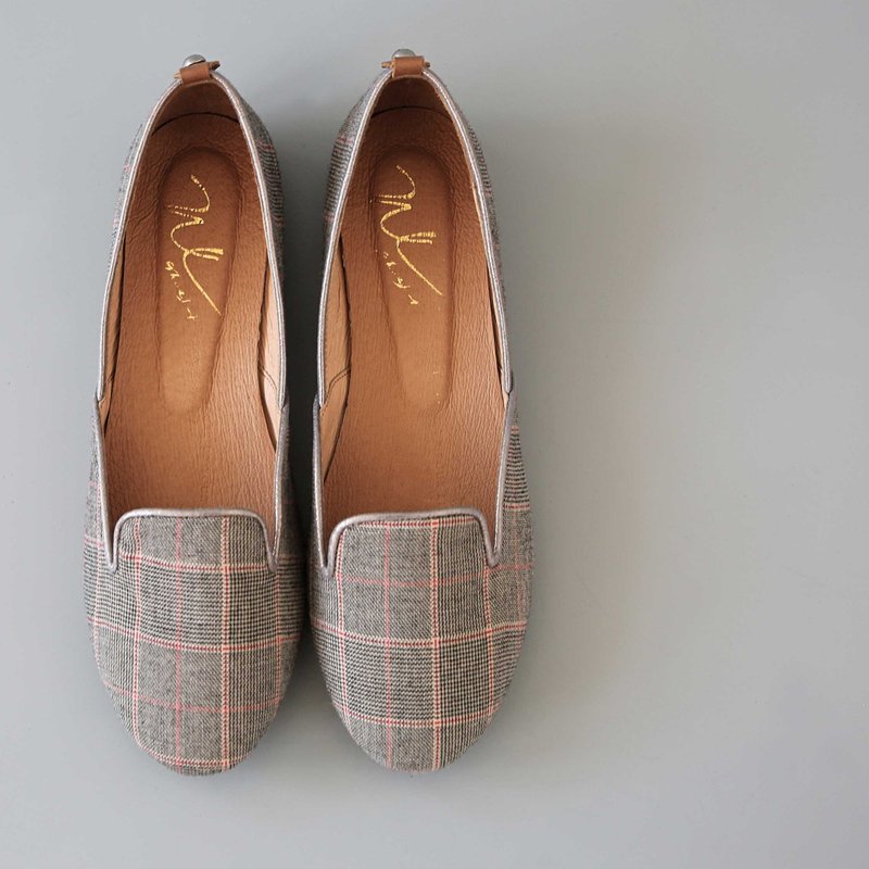 Ashtyn Flats (flat bottom) British style | WL - Women's Oxford Shoes - Cotton & Hemp Khaki