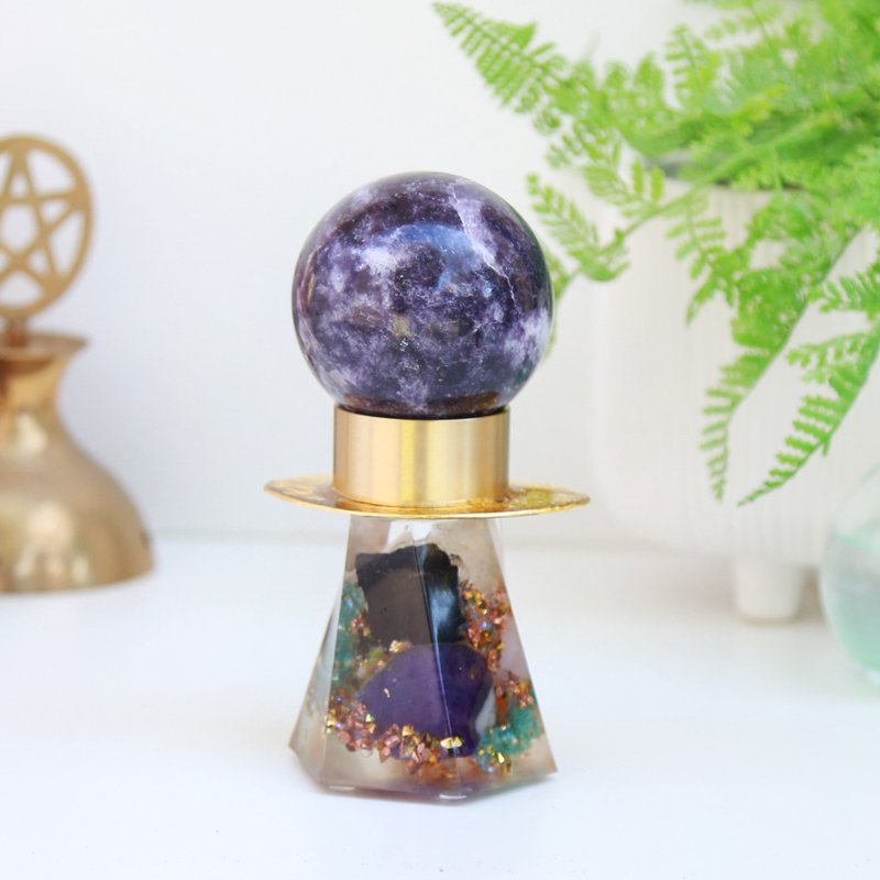 奧根鋰雲母水晶球座 - 擺飾/家飾品 - 水晶 紫色