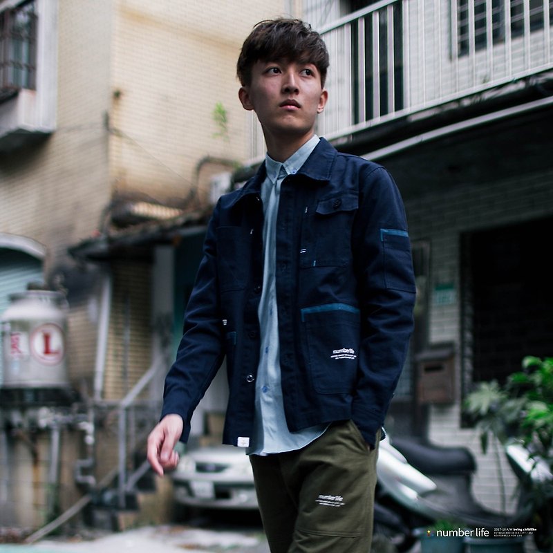 number life Worker Jacket 四袋工裝夾克 Navy | 香港品牌 | 簡約 - 外套/大衣 - 棉．麻 藍色