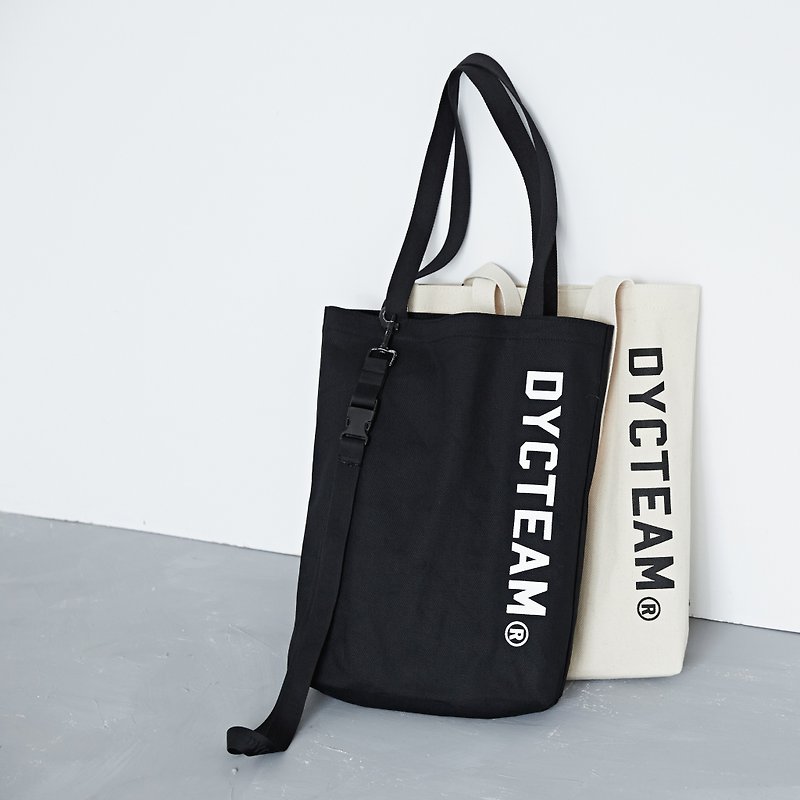 DYCTEAM - LOGO Tote | Only black left - Messenger Bags & Sling Bags - Cotton & Hemp Black
