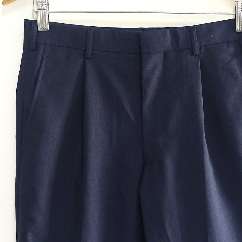 │Slowly│Suit and vintage pants 17│vintage.Retro.Art - กางเกงขายาว - เส้นใยสังเคราะห์ สีน้ำเงิน