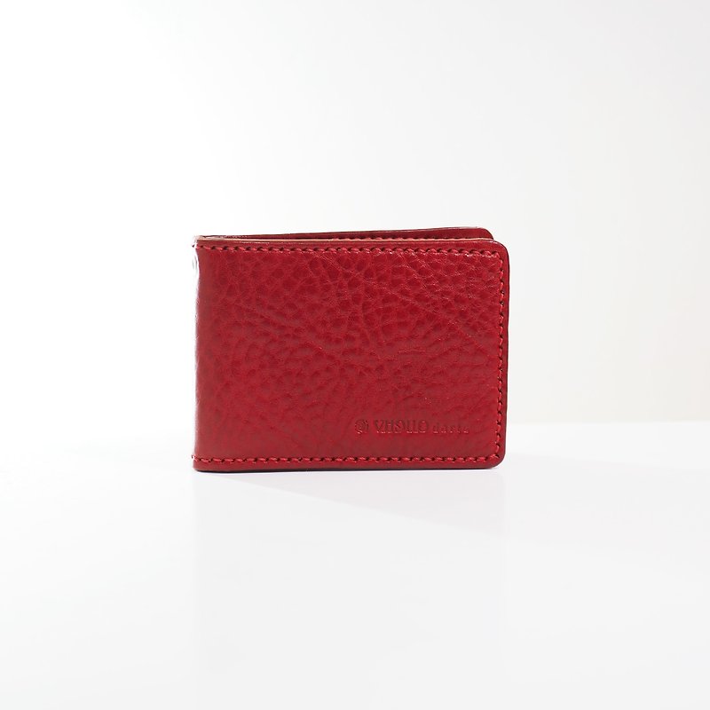 Handy Wallet - Ture Red - กระเป๋าสตางค์ - หนังแท้ สีแดง
