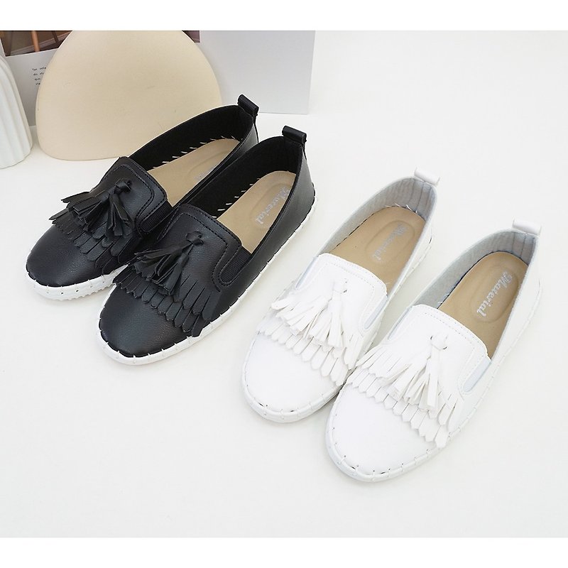 Lazy shoes MIT classic tassel flat shoes T5442 - Mary Jane Shoes & Ballet Shoes - Other Materials 