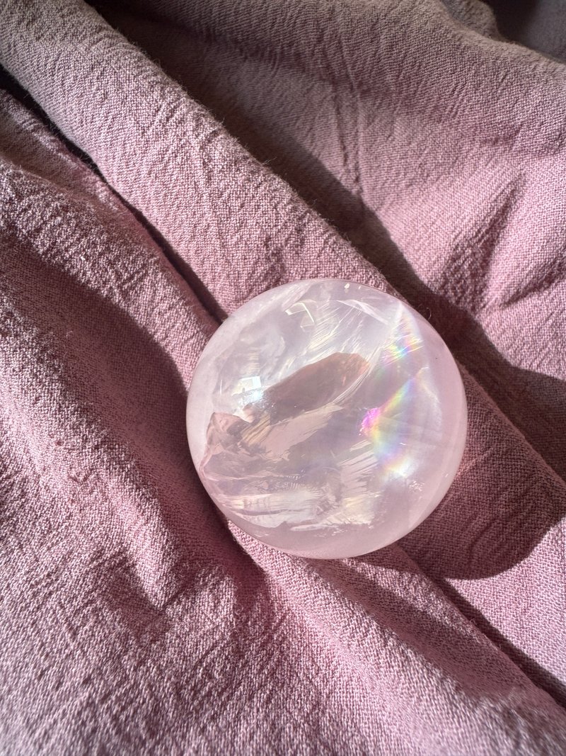 彩虹透體粉晶球 / 粉阿賽球 Rose Quartz - 擺飾/家飾品 - 水晶 粉紅色