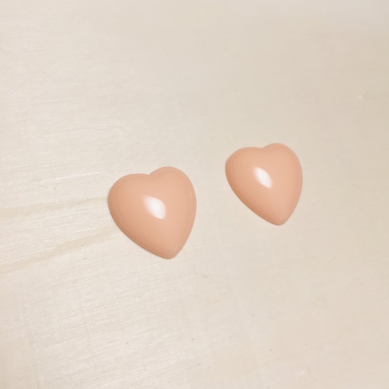 Vintage pink orange love earrings Clip-On - Earrings & Clip-ons - Resin Orange
