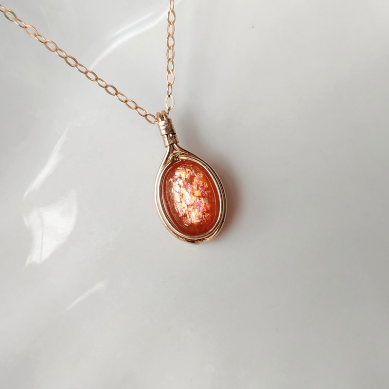 Sunstone Necklace Pendant - สร้อยคอ - เครื่องประดับพลอย 
