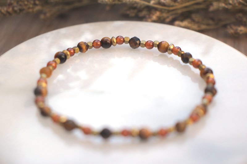 Crystal Bracelet | With Stone| Orange Stone| Bronze| Lucky - สร้อยข้อมือ - คริสตัล สีส้ม