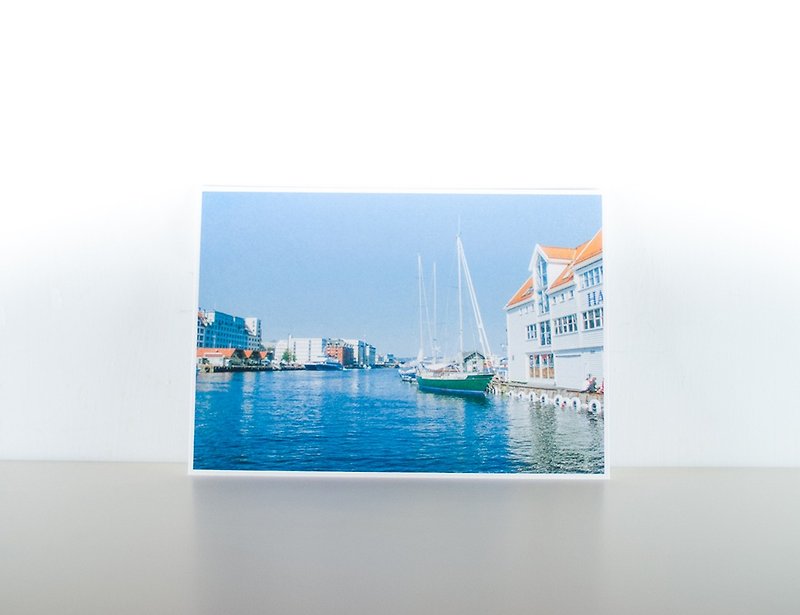 攝影明信片 | 港口-卑爾根-挪威 - 城市小旅行 - 卡片/明信片 - 紙 藍色