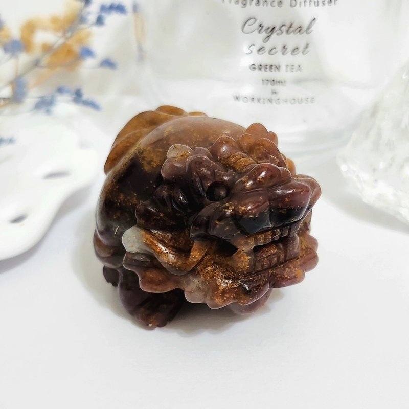 魚子瑪瑙龍龜/消除負能量、避邪之水晶 - 擺飾/家飾品 - 水晶 咖啡色