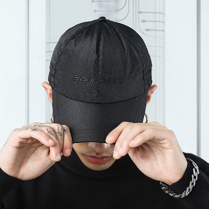 Nylon Metal Sheet Hat Sunshade Peaked Cap Men's and Women's Baseball Cap - Hats & Caps - Other Materials Black