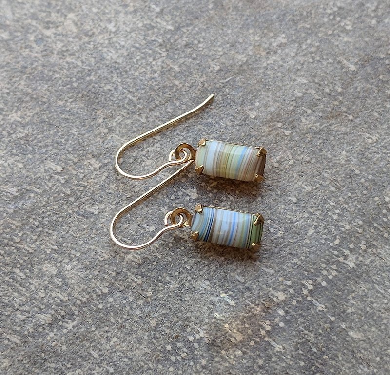 Small Stripe Glass Earrings - Earrings & Clip-ons - Glass 